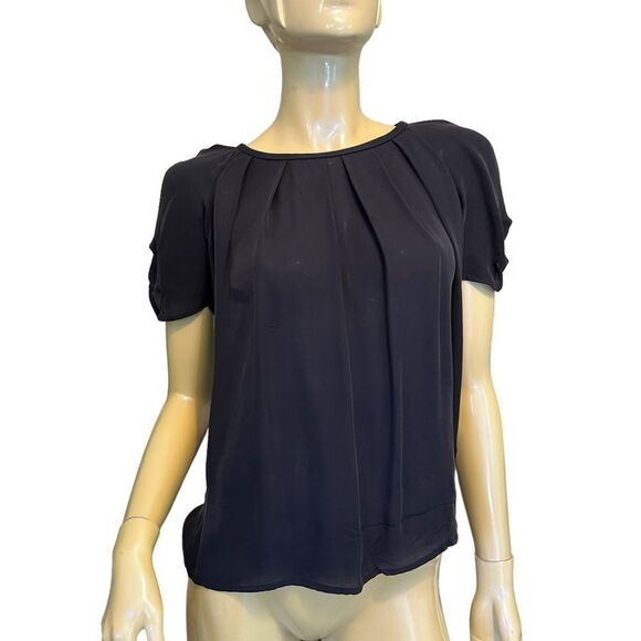 Navy Joie Babydoll Blouse with Tie Neck Back - Picture 4 of 4